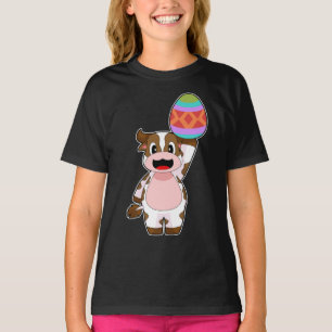Camiseta Páscoa de vaca e ovo de Páscoa