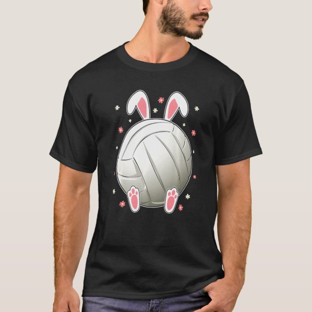 Camiseta Páscoa de voleibol de coelhinho de orelhas de Pásc (Frente)