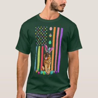 Camiseta Páscoa Dia Americano Ovos Bandeiras Cão German she