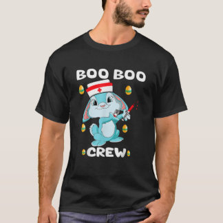 Camiseta Páscoa Dia Boo Boo Crew Enfermeira Coelhinhos Ovos