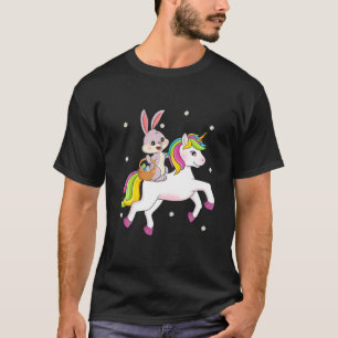Camiseta Páscoa Dia Coelhinho Andando Unicorn Garotas Todd