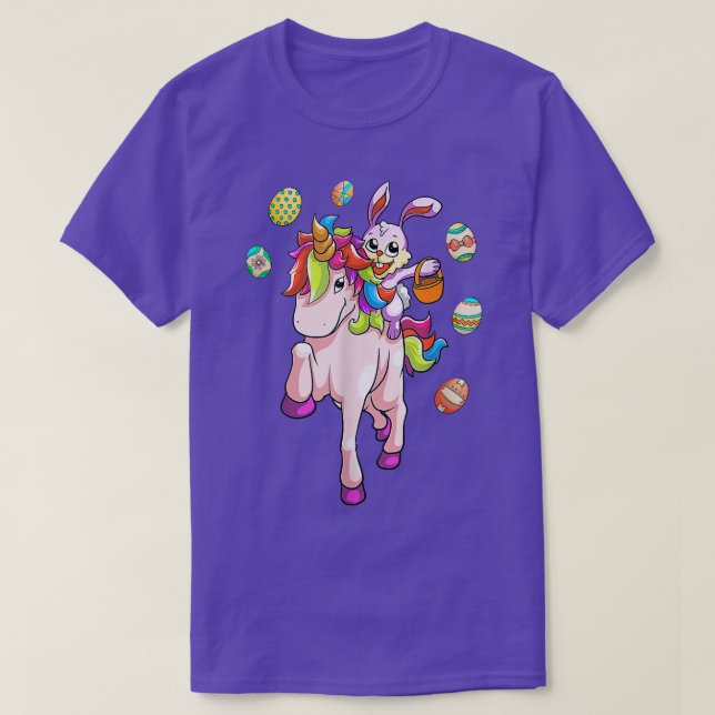 Camiseta Páscoa Dia Coelhinho Andando Unicorn Garotas Toddl (Frente do Design)