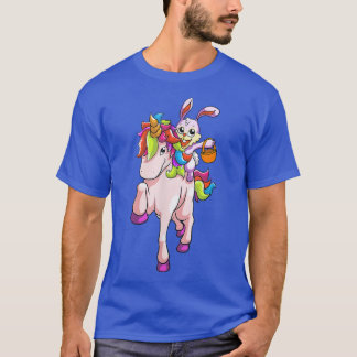 Camiseta Páscoa Dia Coelhinho Andando Unicorn Garotas Toddl