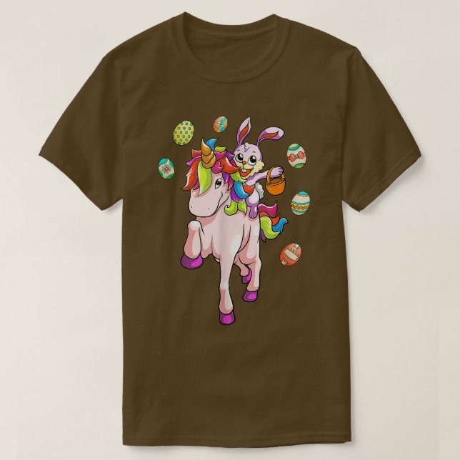 Camiseta Páscoa Dia Coelhinho Andando Unicorn Garotas Toddl (Frente do Design)