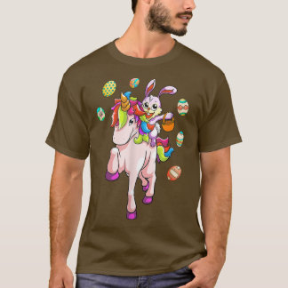 Camiseta Páscoa Dia Coelhinho Andando Unicorn Garotas Toddl