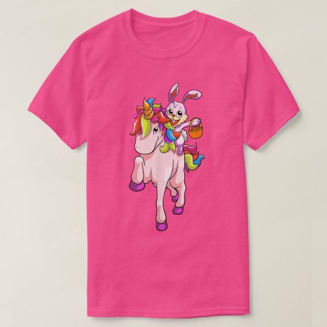 Camiseta Páscoa Dia Coelhinho Andando Unicorn Garotas Toddl (Frente do Design)