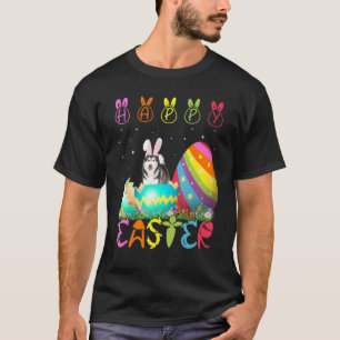 Camiseta Páscoa Dia do Alasca Malamute Cachorro Cortado Les