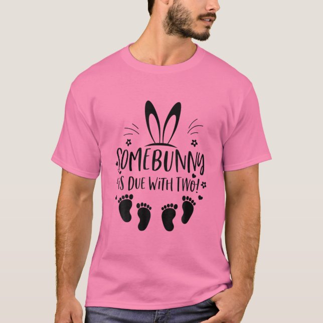Camiseta Páscoa Dia Geminado Anúncio De Gravidez (Frente)
