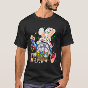 Camiseta Páscoa Dia Gnomo Ovino Coelho Quebra-cabeça Fita A
