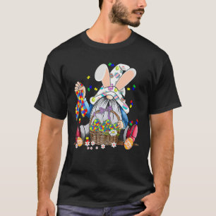 Camiseta Páscoa Dia Gnomo Ovino Coelho Quebra-cabeça Fita A