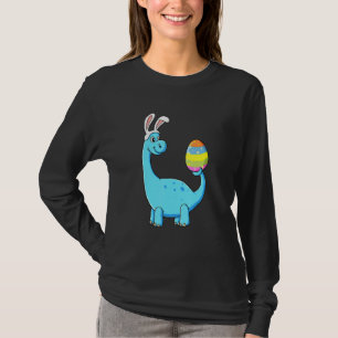 Camiseta Páscoa Dia T Rex Dino Coelho Orelha Com Ovos Boys