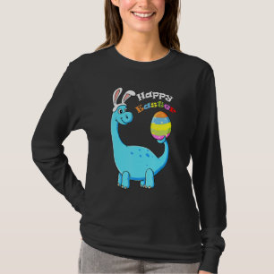 Camiseta Páscoa Dia T Rex Dino Coelho Orelha Com Ovos Boys