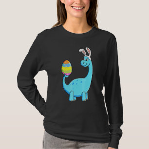 Camiseta Páscoa Dia T Rex Dino Coelho Orelha Com Ovos Boys
