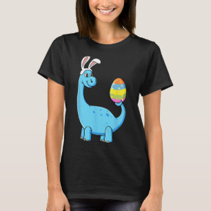 Camiseta Páscoa Dia T Rex Dino Coelho Orelha Com Ovos Boys