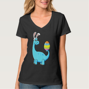 Camiseta Páscoa Dia T Rex Dino Coelho Orelha Com Ovos Boys