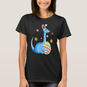 Camiseta Páscoa Dia T Rex Dino Coelho Orelha Com Ovos Boys