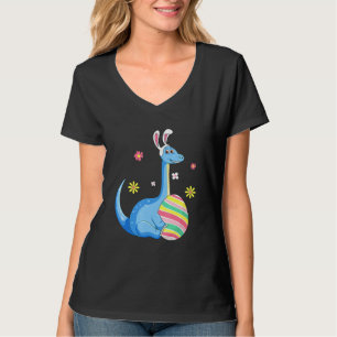 Camiseta Páscoa Dia T Rex Dino Coelho Orelha Com Ovos Boys
