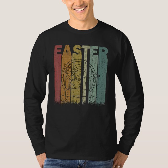 Camiseta Páscoa Dia Zoo Keeper Páscoa com engrenagem retrog (Frente)