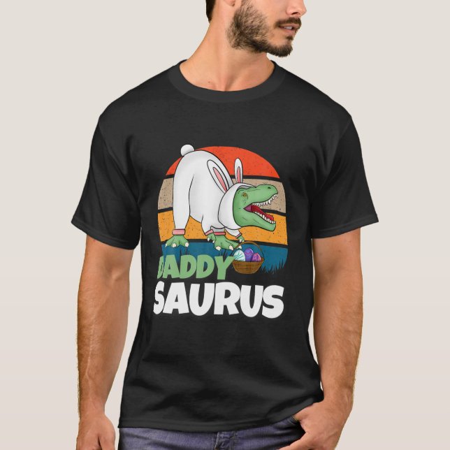 Camiseta Páscoa Dinossauro Pai De Ovo Coelho, Engraçado T R (Frente)