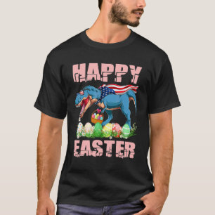 Camiseta Páscoa Dinossauro Pijamas T Rex Ovos de Páscoa Miú