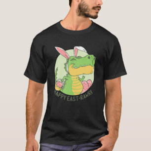 Camiseta Páscoa Dinossauro T Rex Em Figurino De Coelhinho