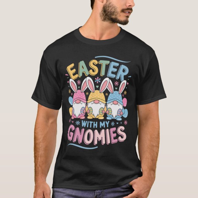 Camiseta Páscoa Divertida Com Meus Gnomos Feliz Páscoa Gnom (Frente)