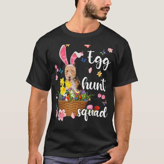 Camiseta Páscoa do dia do Felz pascoa de Fox Terrier com Fi (Frente)