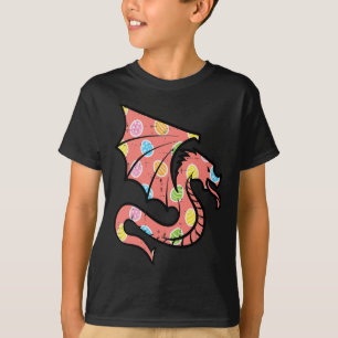 Camiseta Páscoa Dragão Ovos Caçando Mulheres Meninas Crianç