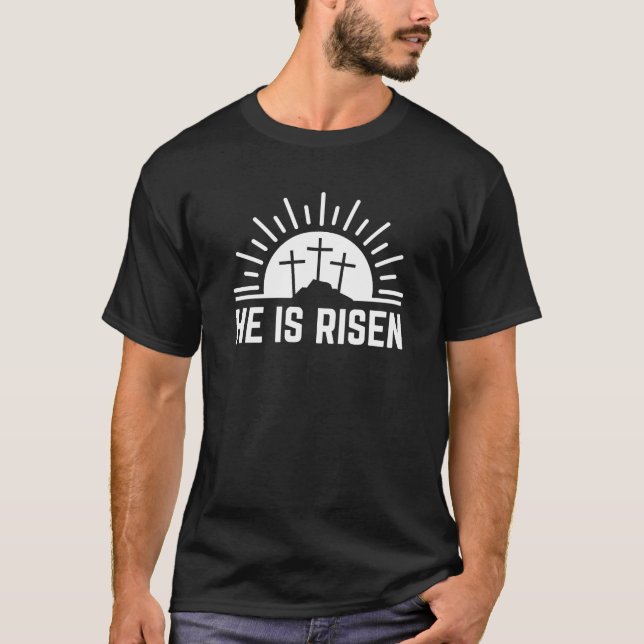 Camiseta Páscoa Ele Ressuscitou Cristão (Frente)