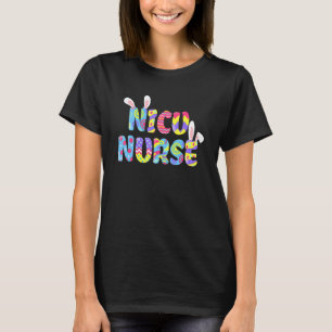 Camiseta Páscoa Enfermeira Nicu Orelhas de Coelho Fofo Feli