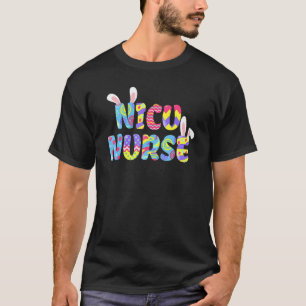 Camiseta Páscoa Enfermeira Nicu Orelhas de Coelho Fofo Feli