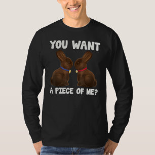 Camiseta Páscoa Engraçada Adolescente Dita Chocolate Bunny 