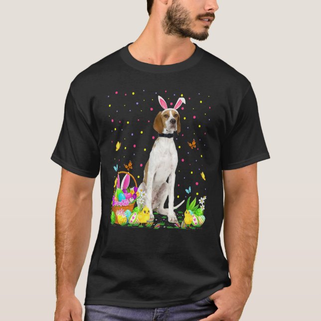 Camiseta Páscoa Engraçada Caça Ao Ovo Inglês Pôr Cachorro (Frente)