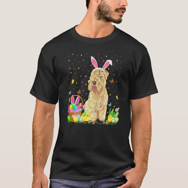 Camiseta Páscoa Engraçada Caça De Ovos Com Rodas Terrier Do (Frente)