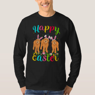 Camiseta Páscoa Engraçada Coelhinho De Ovo Labradoodle Cão