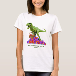 Camiseta Páscoa Engraçada Dinossauro Trex Ovo de Páscoa