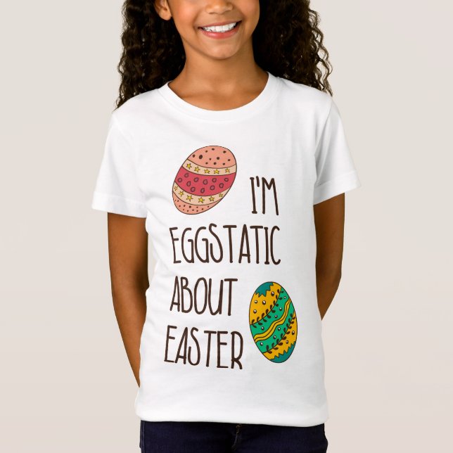 Camiseta Páscoa Engraçada Eggstatic Humorou Citação Dizendo (Frente)