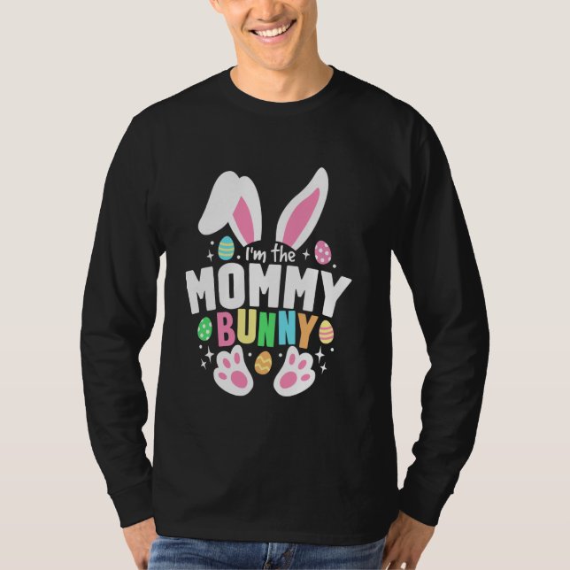 Camiseta Páscoa engraçada eu sou a mamãe orelhas de coelho  (Frente)