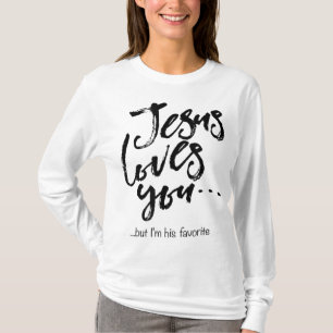 Camiseta Páscoa engraçada Jesus te ama, mas eu sou seu favo