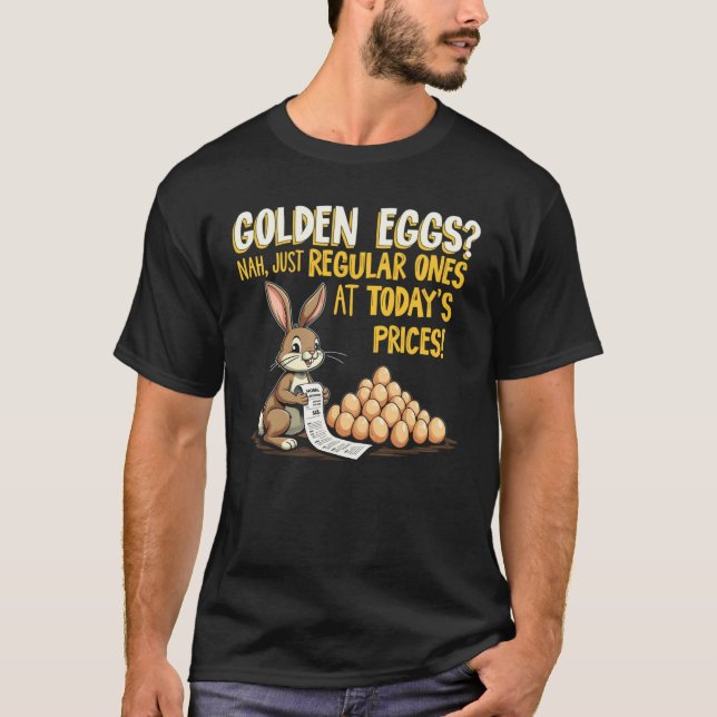 Camiseta Páscoa Engraçado de Ovos Caros (Frente)