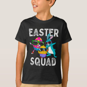 Camiseta Páscoa Esquadrão Dabbing Bunny Pintinho Ovo Matriz