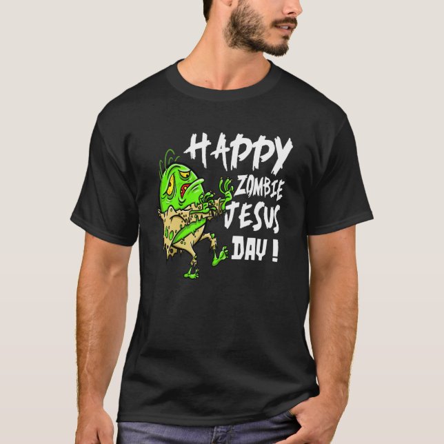 Camiseta Páscoa Feliz Zombie Jesus Dia da Páscoa Coelhinho (Frente)