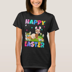 Camiseta Páscoa Ferret Felz pascoa Bunny Ferret domingo