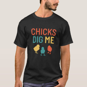 Camiseta Páscoa Galinhas Me Dig Cool Pun Galinha Retro Vint