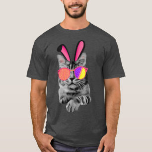 Camiseta Páscoa Gato Esnobe Engraçado Orelhas e Ovos