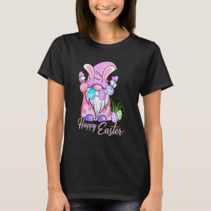 Camiseta Páscoa Gnomo Caça De Ovos Coelho Cuto Feliz