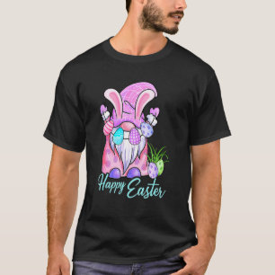 Camiseta Páscoa Gnomo Caça De Ovos Coelho Cuto Feliz