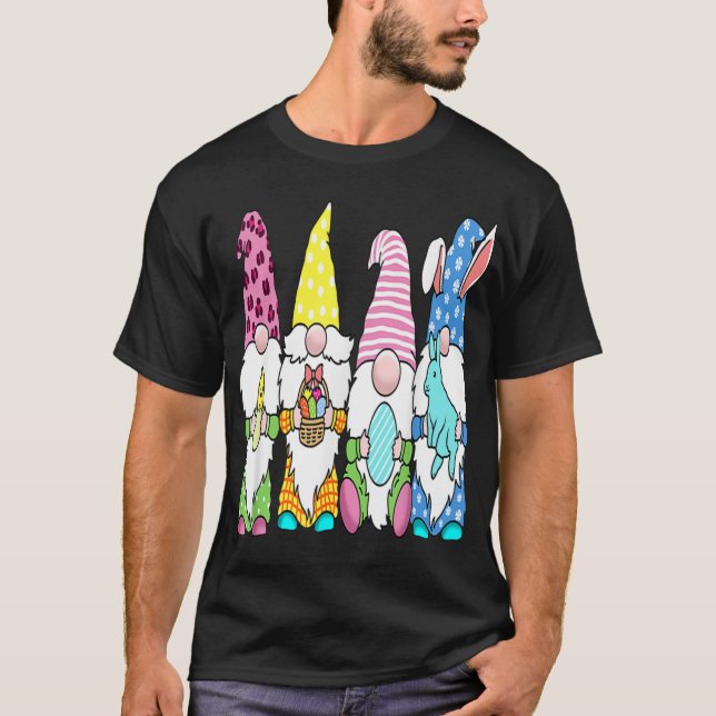 Camiseta Páscoa Gnomo Ovo Caça Gnomos Primavera (Frente)