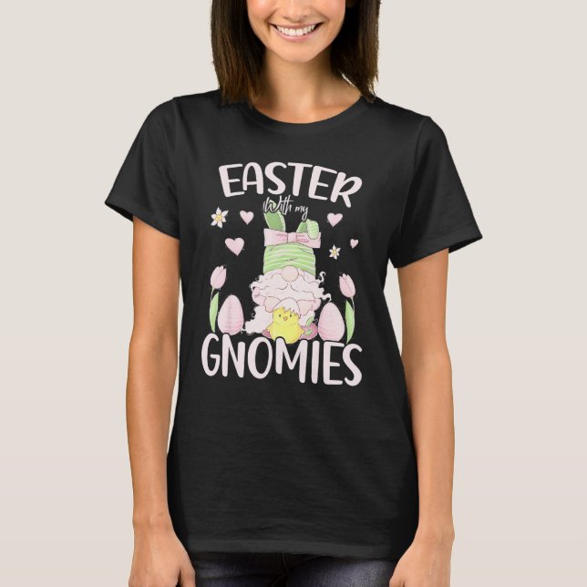 Camiseta Páscoa Gnomo Páscoa Com Meus Gnomos Páscoa Dia Bo (Frente)