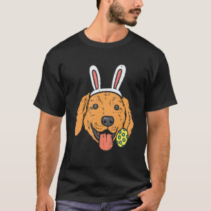 Camiseta Páscoa Golden Retriever Rosto de Coelho Cachorro H